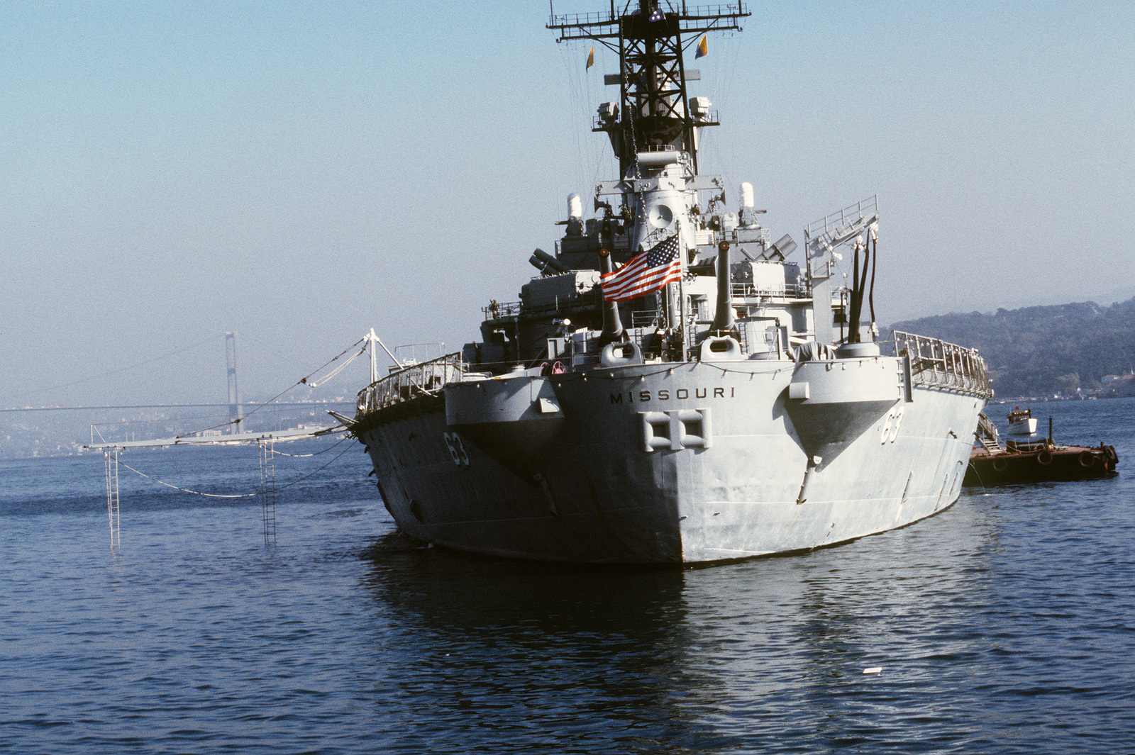 A Stern View Of The Battleship Uss Missouri Bb 63 In Port During An Around The World Shakedown 3089