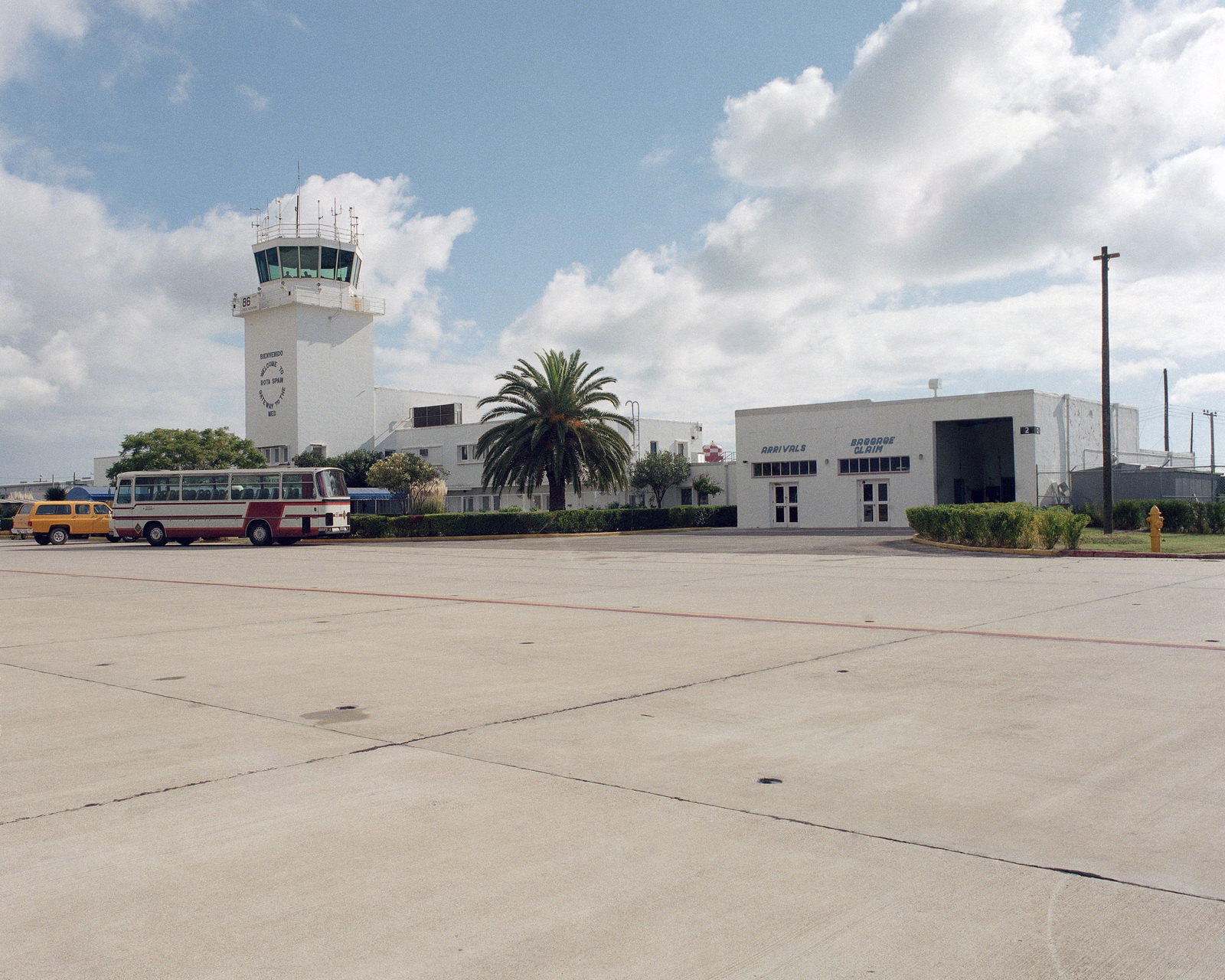 An exterior view of the air terminal as seen from the flight line ...