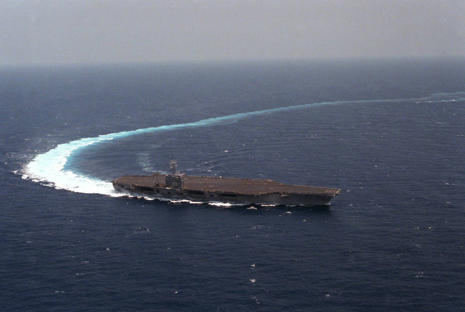 A Starboard Bow View Of The Nuclear Powered Aircraft Carrier Uss Dwight