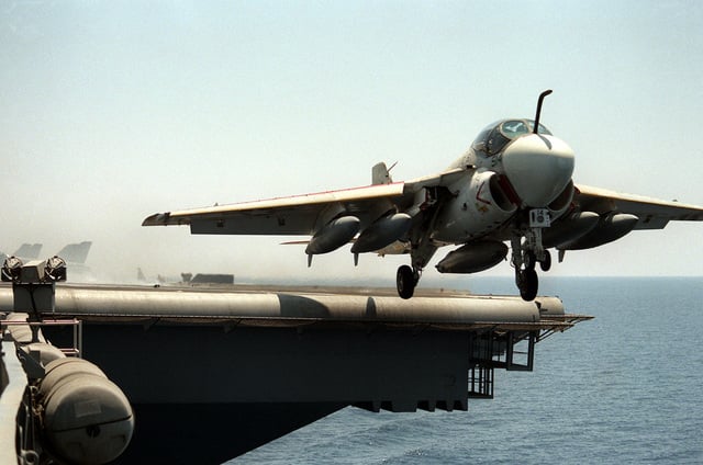 An Attack Squadron 165 (VA-165) KA-6D Intruder aircraft clears the ...