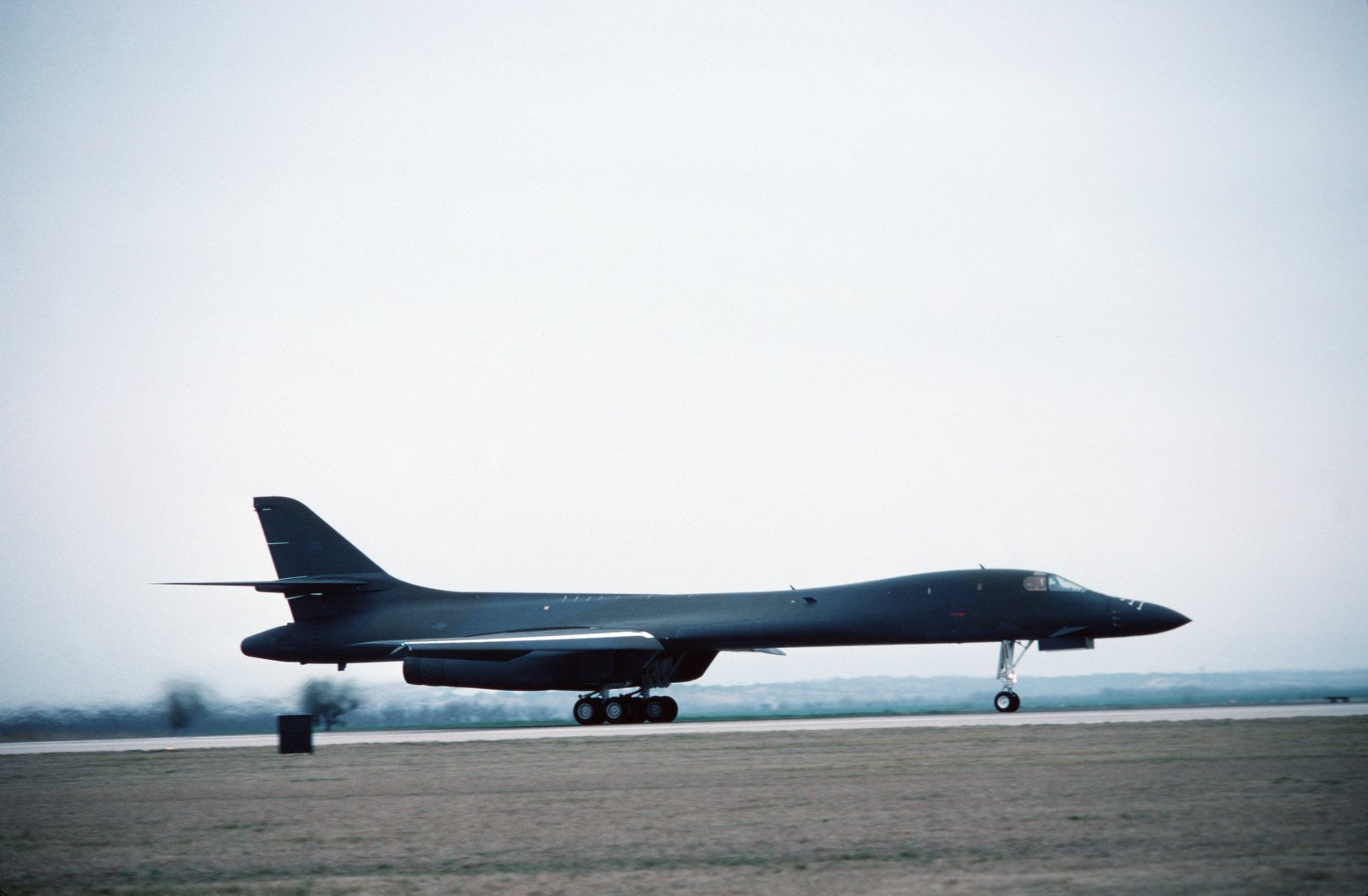 A 337th Bomber Squadron B-1B Aircraft Accelerates On The Runway Before ...