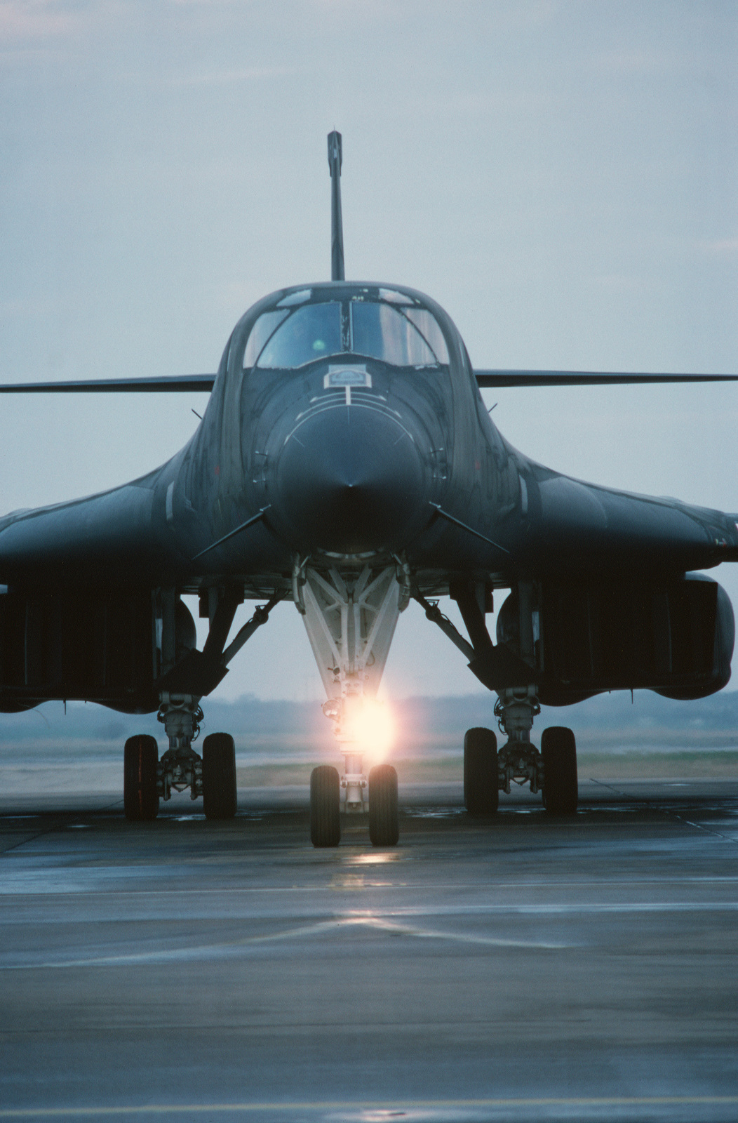 A Front View Of A 337th Bomber Squadron B-1B Aircraft On The Flight ...