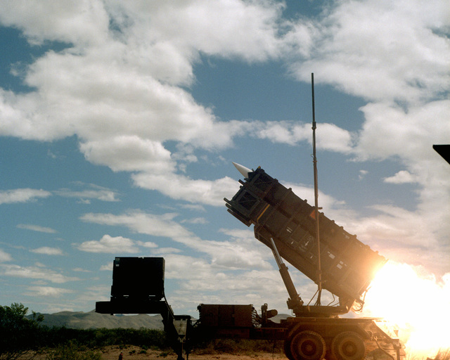 An MIM-104 Patriot Missile is fired by members of Btry. B, 8th Bn ...