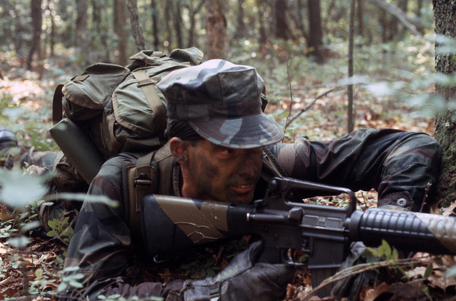 A Student At The Scout Sniper Instructor School Assumes A Prone ...