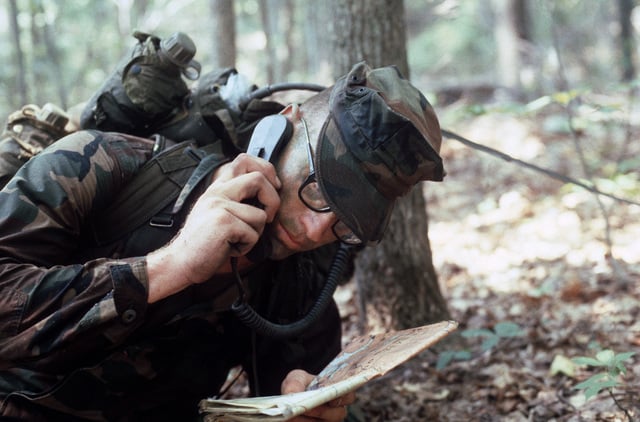 A Student At The Scout Sniper Instructor School Radios His Position To ...