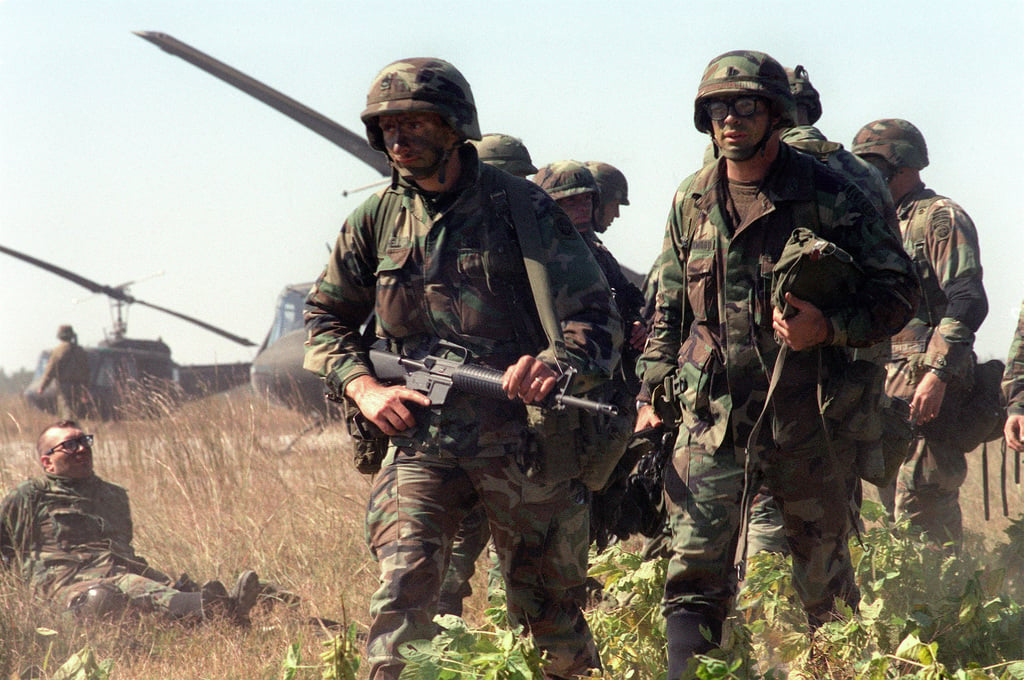 Soldiers Of Co. A, 1ST Bn., 505th Parachute Infantry Regt., March ...