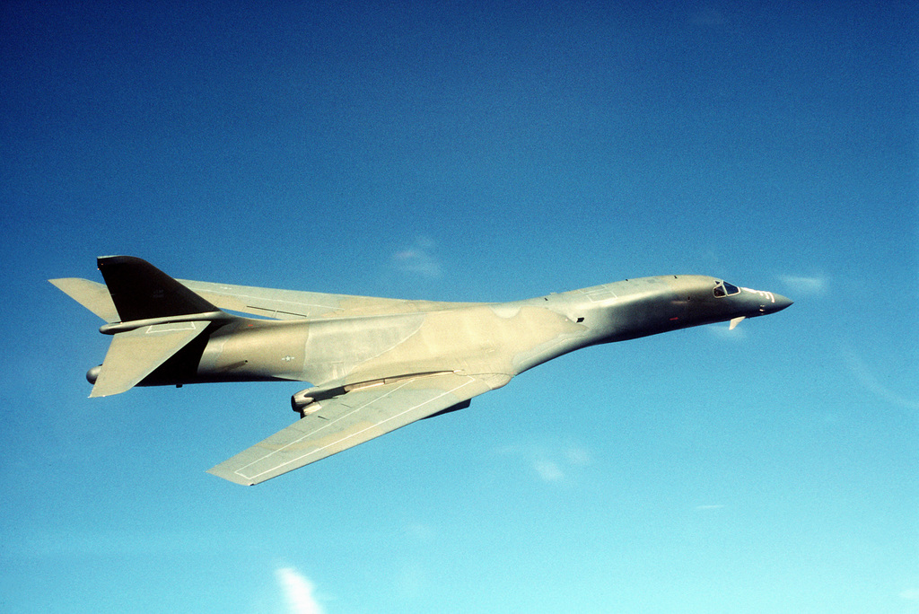 An Air-to-air Right Side View Of A B-1B Bomber During An Acceptance ...