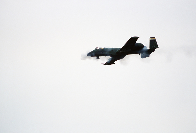 An 81st Tactical Fighter Wing A 10a Thunderbolt Ii Aircraft From Raf Bentwater England Fires