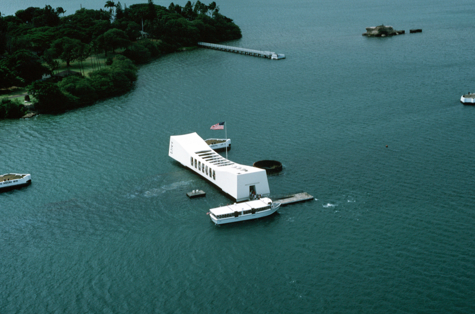 An aerial view of the USS ARIZONA Memorial - NARA & DVIDS Public Domain ...