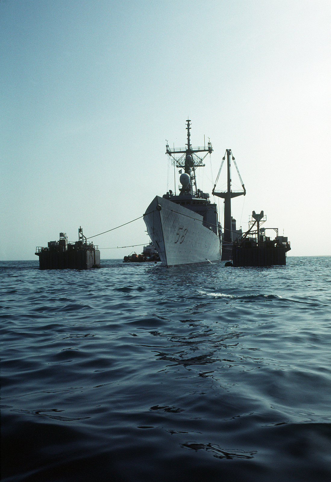 The Guided Missile Frigate USS SAMUEL B. ROBERTS (FFG-58) Is Positioned ...