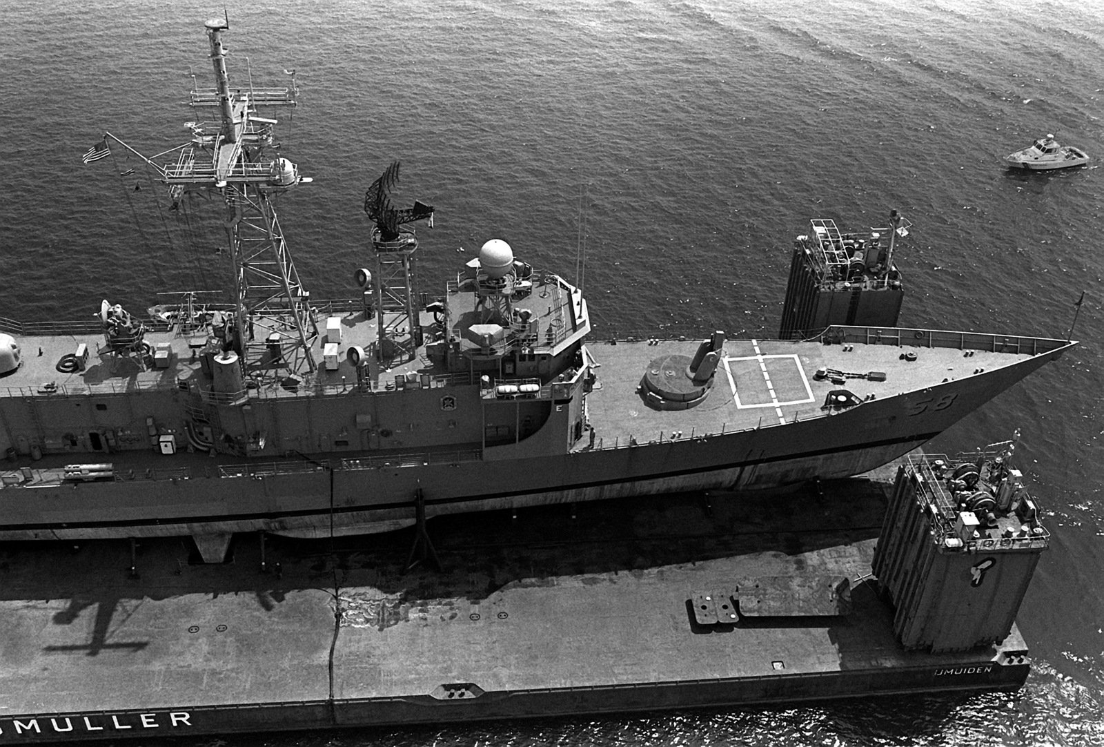 An Aerial View Of The Guided Missile Frigate USS SAMUEL B. ROBERTS (FFG ...