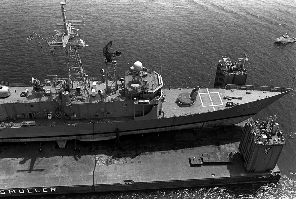 An Aerial View Of The Guided Missile Frigate USS SAMUEL B. ROBERTS (FFG ...