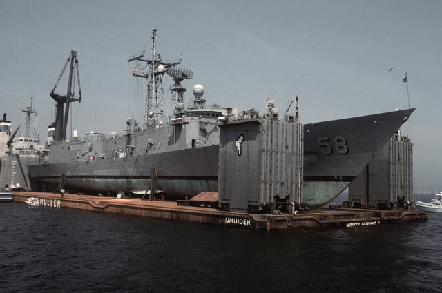 A Starboard Bow View Of The Guided Missile Frigate USS SAMUEL B ...