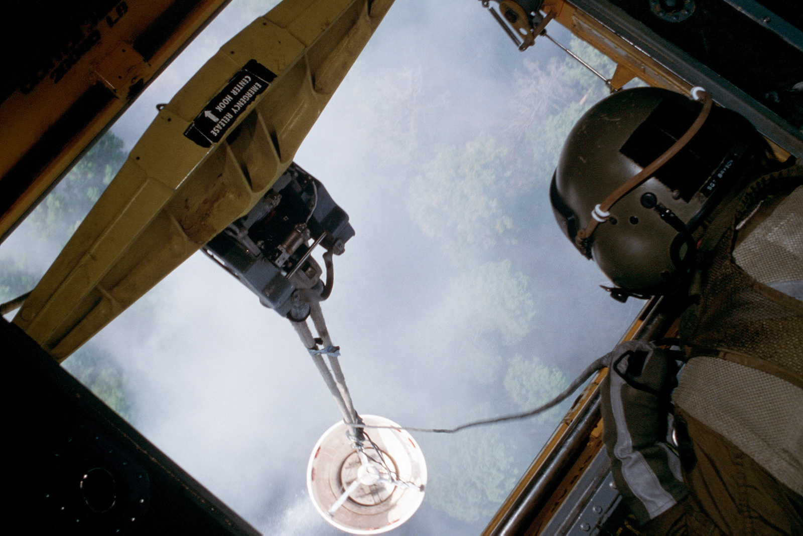 A Crewman Aboard A Ch Chinook Helicopter Of The Army S Th