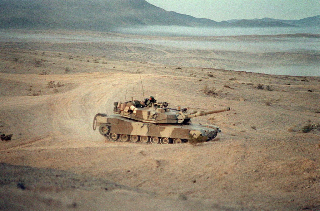 An M-1A1 Abrams main battle tank of the 24th Infantry Division ...