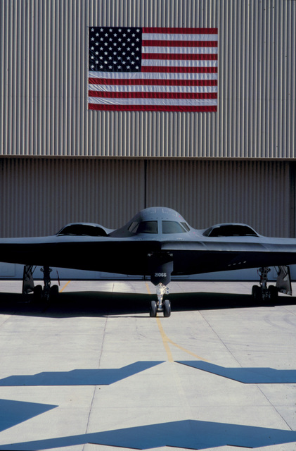 The roll out of the Northrop-built B-2A stealth bomber at Air Force ...