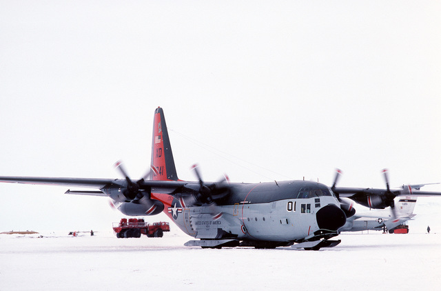 An LC-130 Hercules aircraft of the Navy's Antarctica Development ...