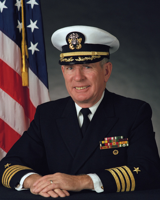 Portrait: US Navy (USN) Captain (CAPT) Elmer W. Baller (covered) - NARA