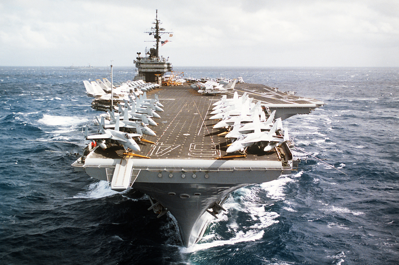 A Bow View Of The Aircraft Carrier Uss Constellation Cv 64 Underway