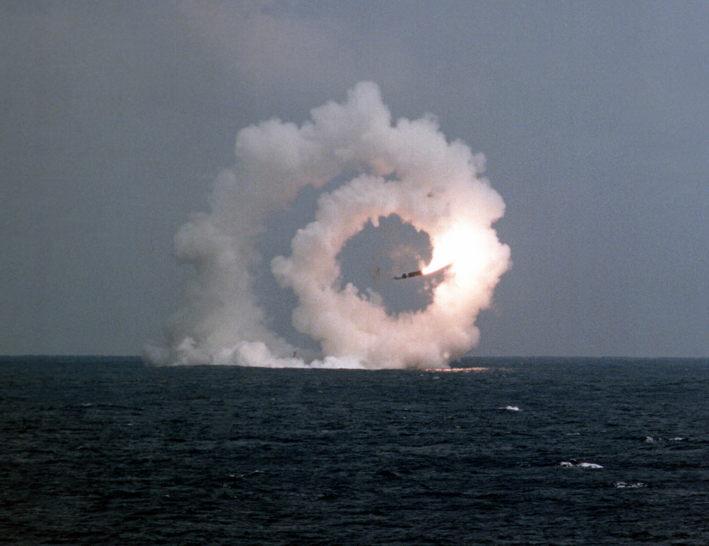 A D-5 Trident II missile spins out of control after being launched from the  nuclear-powered strategic missile submarine USS TENNESSEE (SSBN-734) -  PICRYL - Public Domain Media Search Engine Public Domain Search