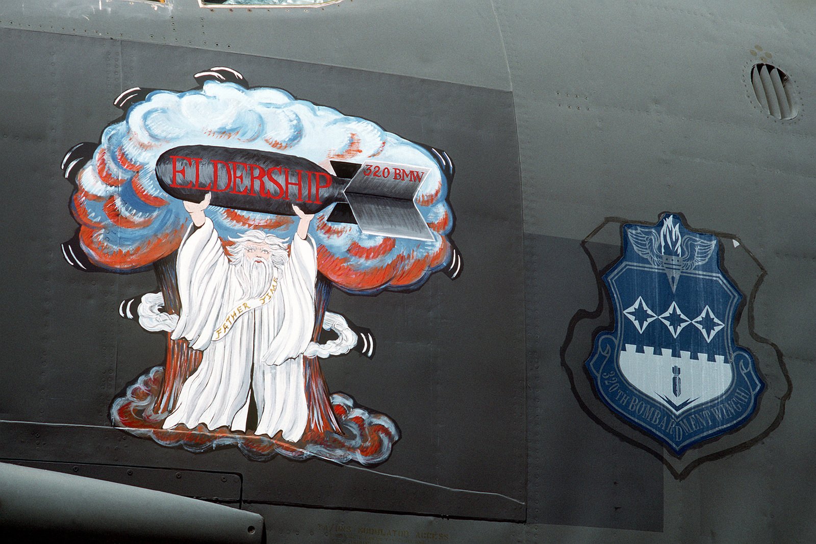 A Close-up View Of The Artwork And Unit Insignia On The Side Of A 320th ...