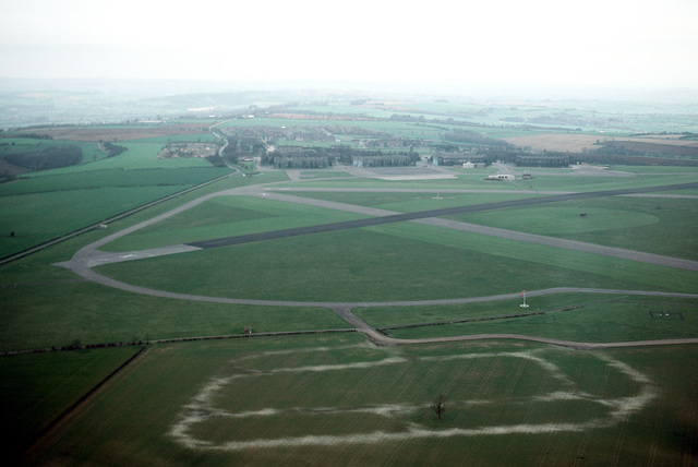 An aerial view of the base's main runway. The 66th U.S. Air Force ...