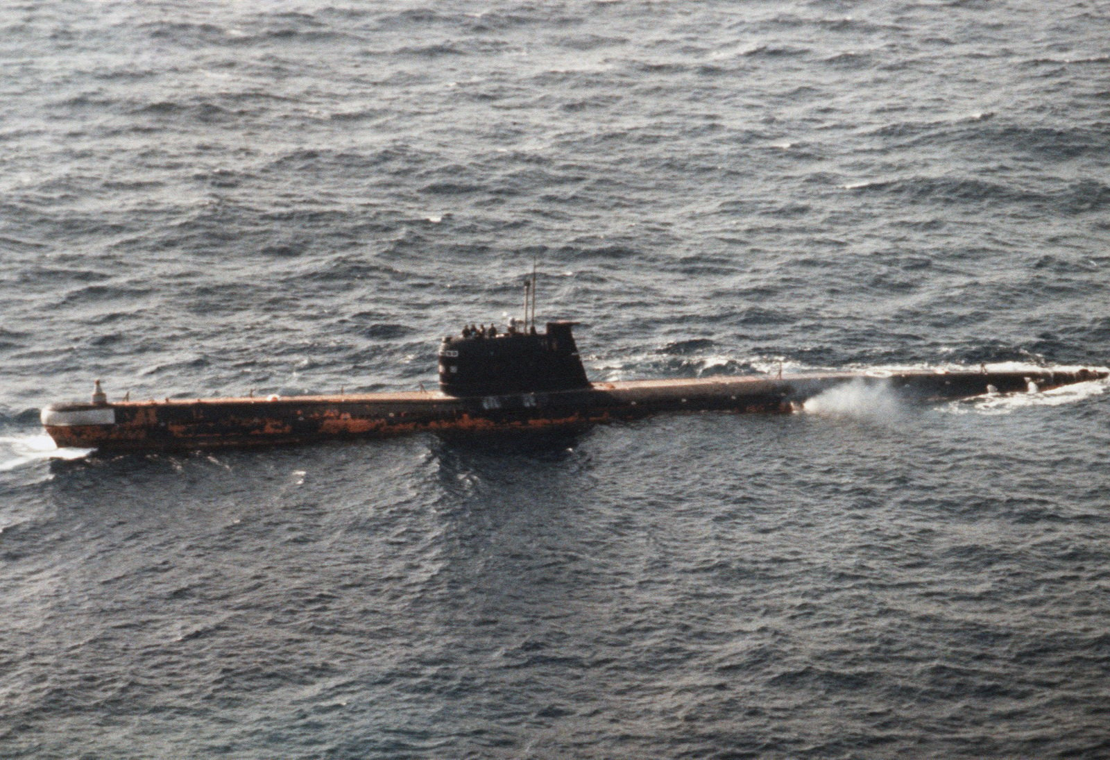 A Starboard View Of A Soviet Foxtrot Class Submarine Underway - NARA ...