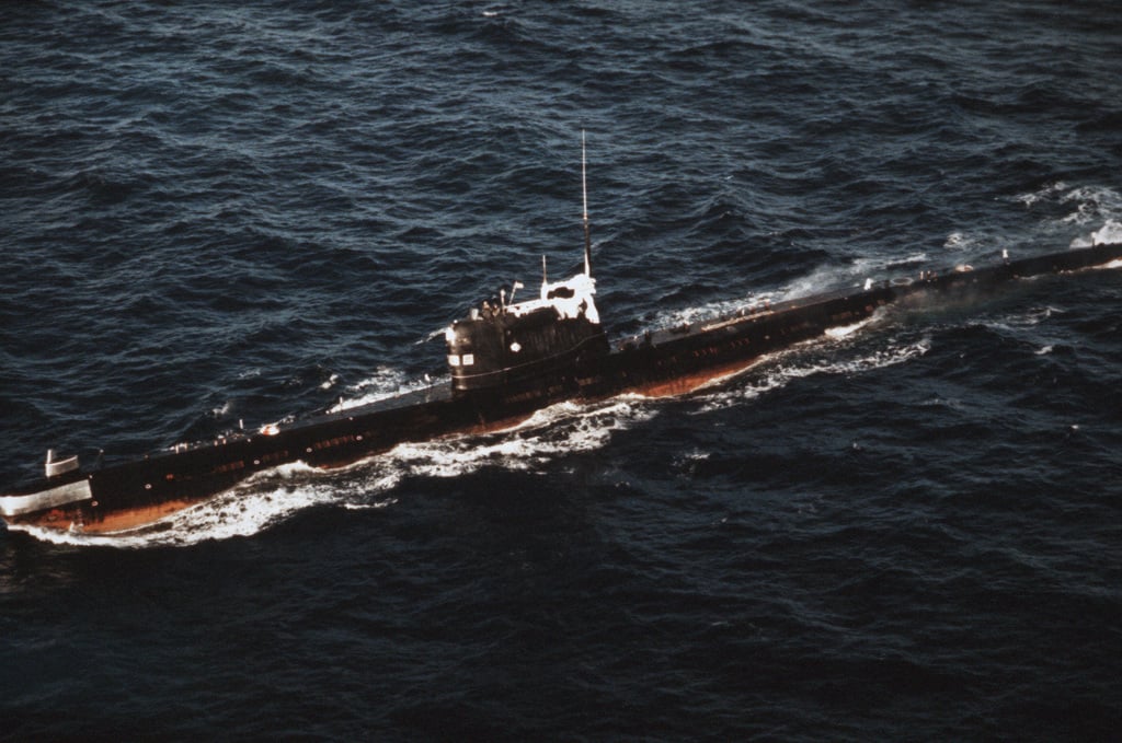 A Port Bow View Of A Soviet Foxtrot Class Patrol Submarine Underway ...