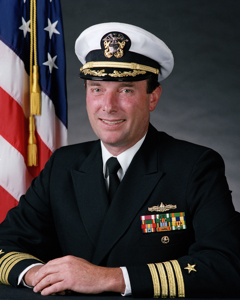 Portrait: US Navy (USN) Captain (CAPT) James B. Hinkle (covered ...