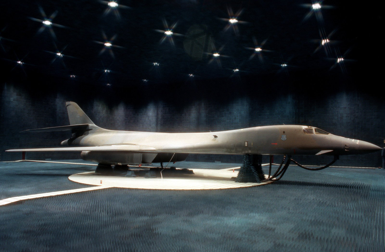 A B-1B Bomber Stands On A Mount Inside The World's Largest Anechoic ...