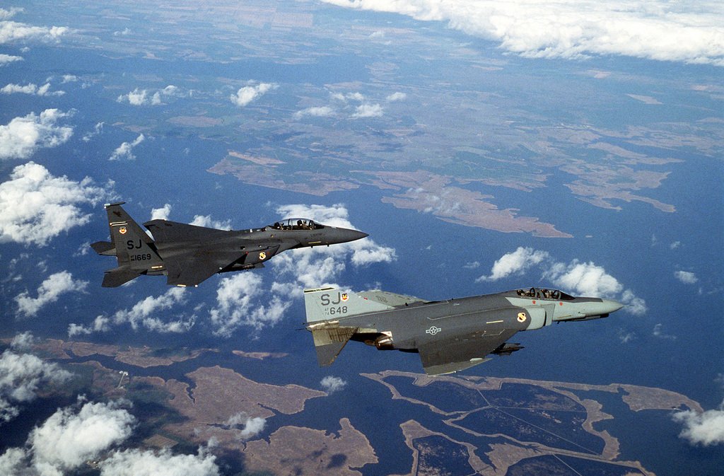 A 335th Tactical Fighter Squadron (335th TFS) F-4E Phantom II Aircraft ...