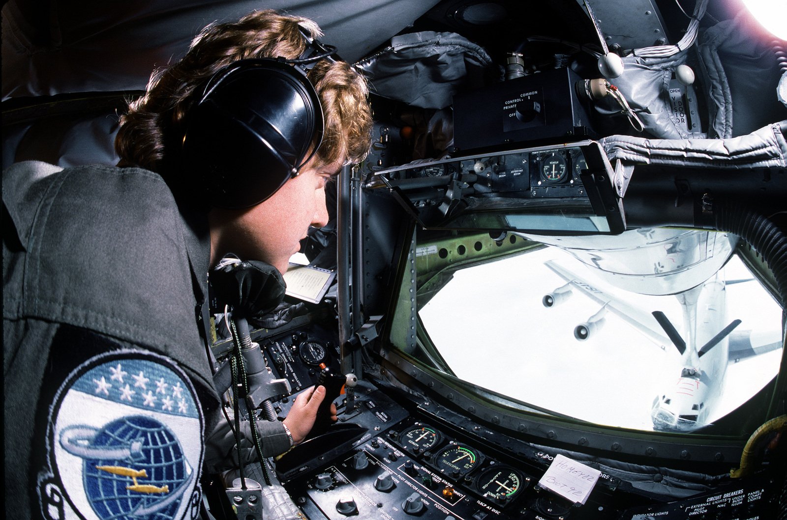 Airman Hassie Snyder Operates The Controls And Watches From Her Boom Station Inside An Alaska Tanker