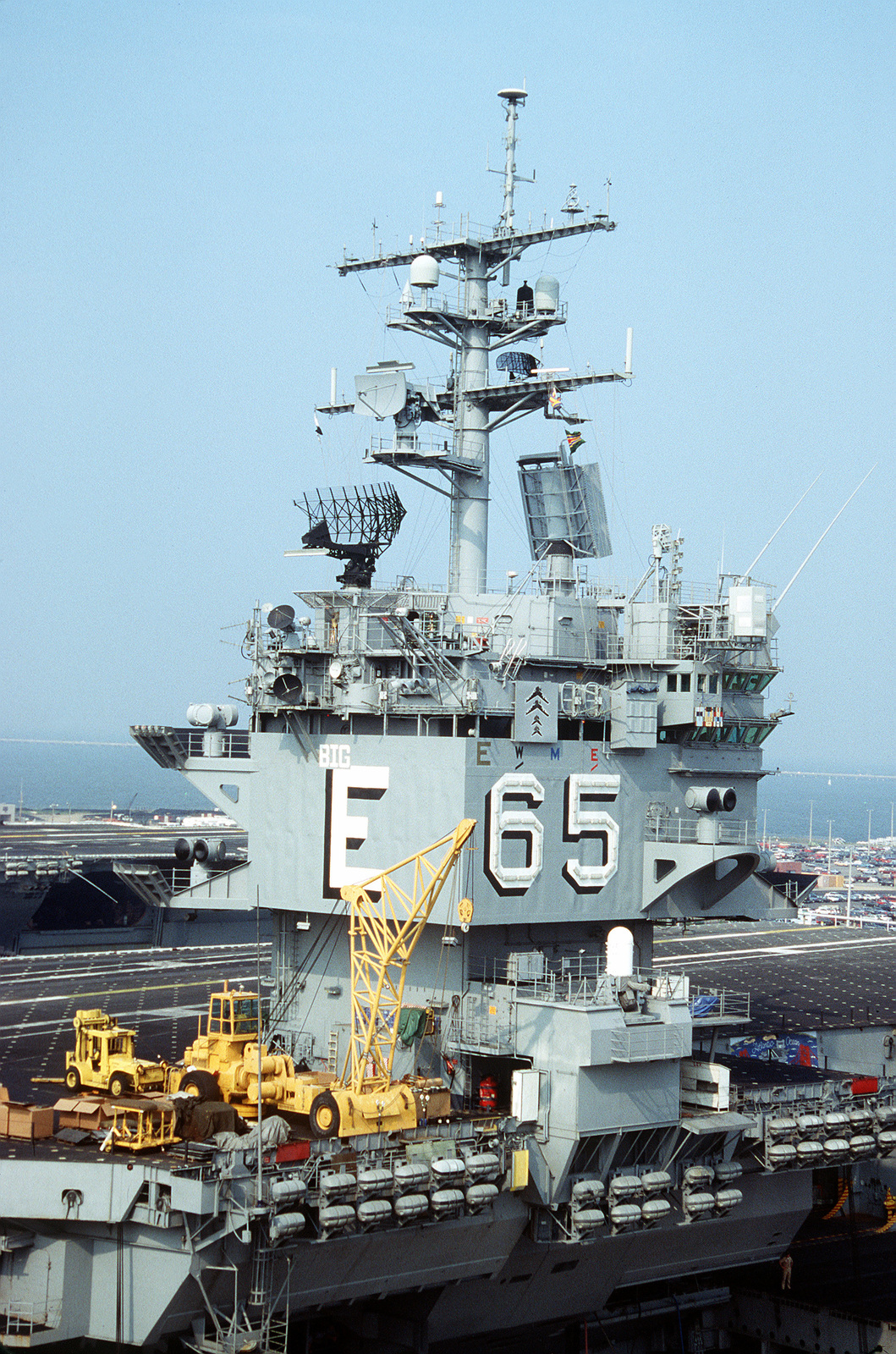 A View Of The Island Of The Nuclear Powered Aircraft Carrier Uss Enterprise Cvn 65 Nara 7382