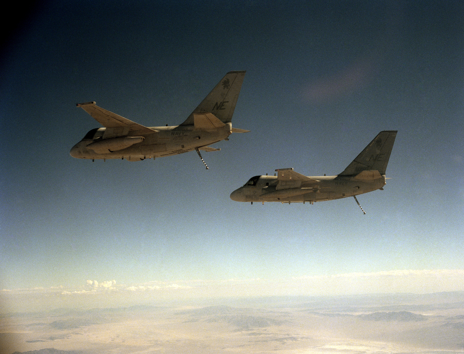 US Navy (USN) Aerial Of A Pair Of S-3B Vikings, With The Sea Control ...