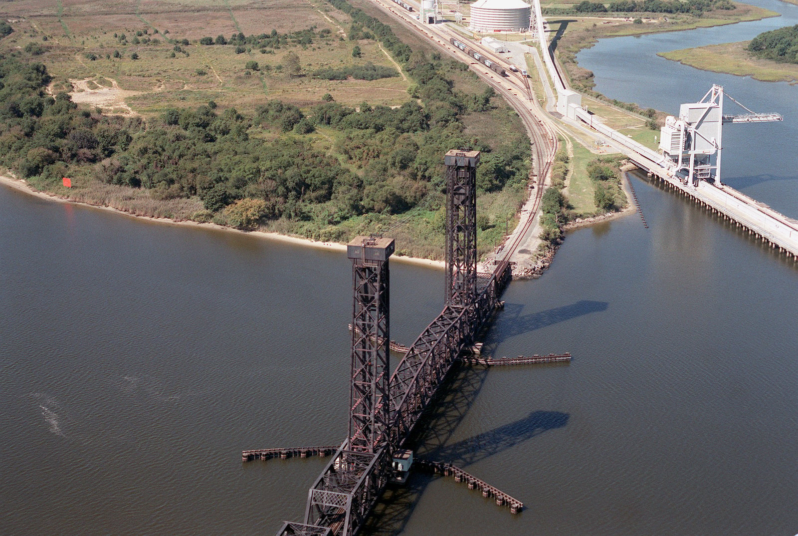 An Aerial View Of A Railroad Bridge Across The Southern Branch Of The Elizabeth River Above Norfolk Va Nara Dvids Public Domain Archive Public Domain Search