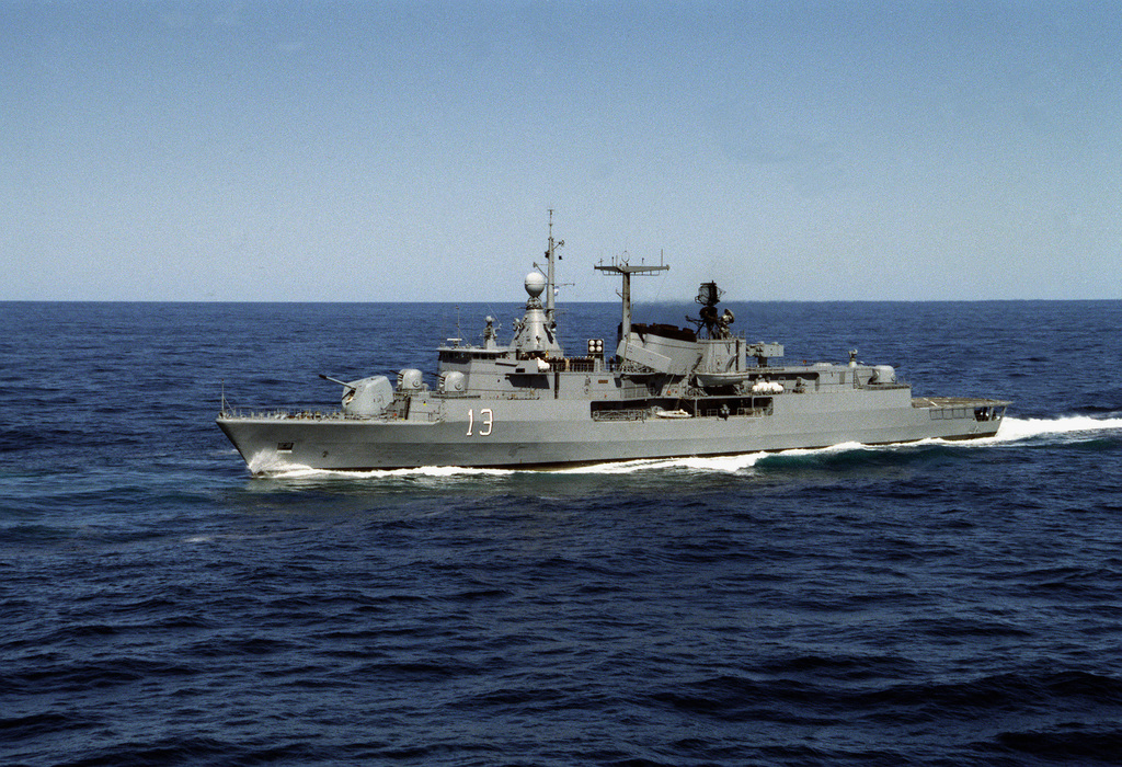 A Port Bow View Of The Argentine Destroyer ARA SARANDI (D-13) Underway ...