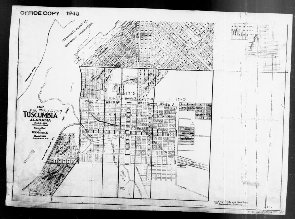 1940 Census Enumeration District Maps - Alabama - Colbert County ...