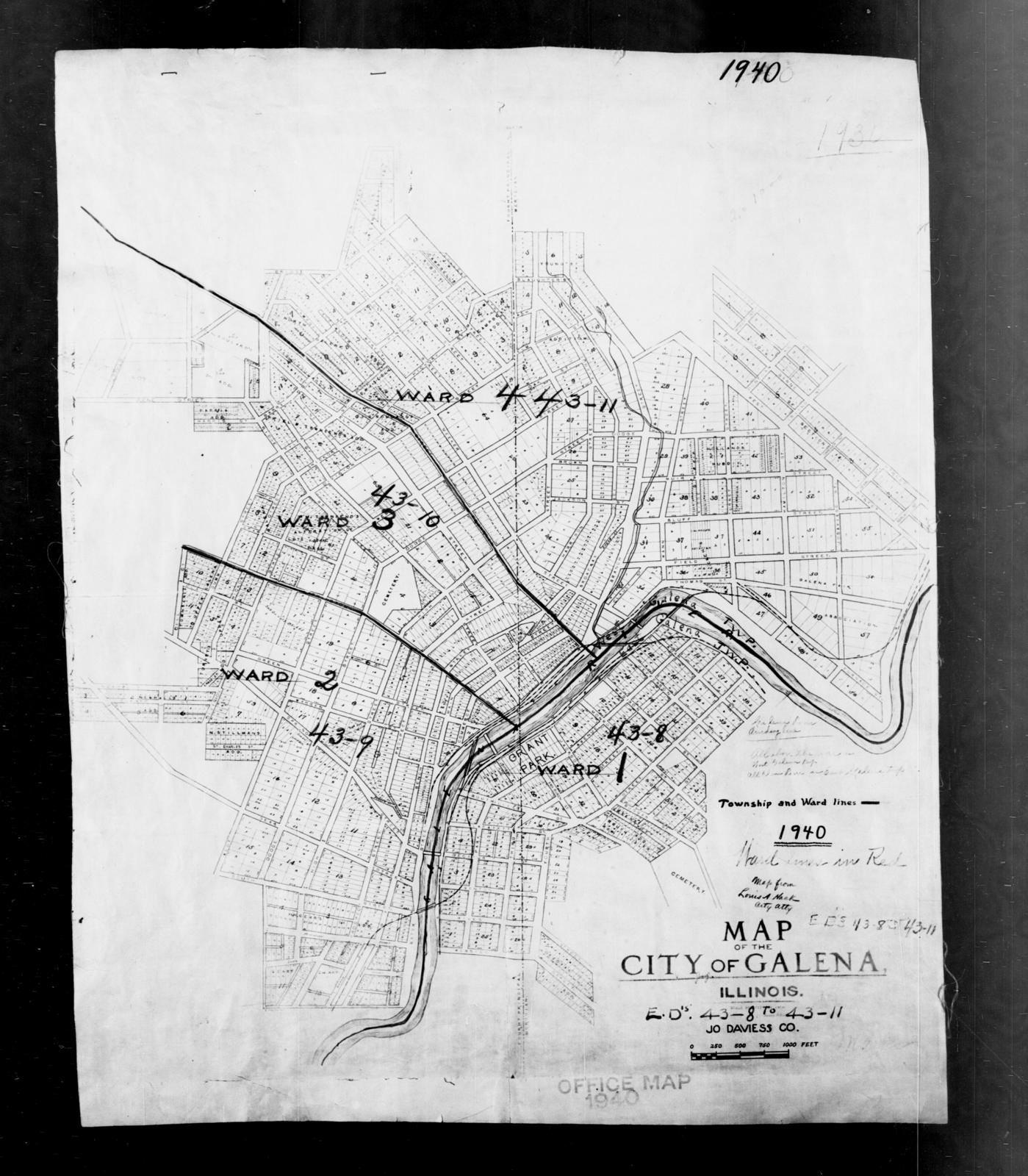 1940 Census Enumeration District Maps Illinois Jo Daviess County Galena Ed 43 8 Ed 43 9 0745