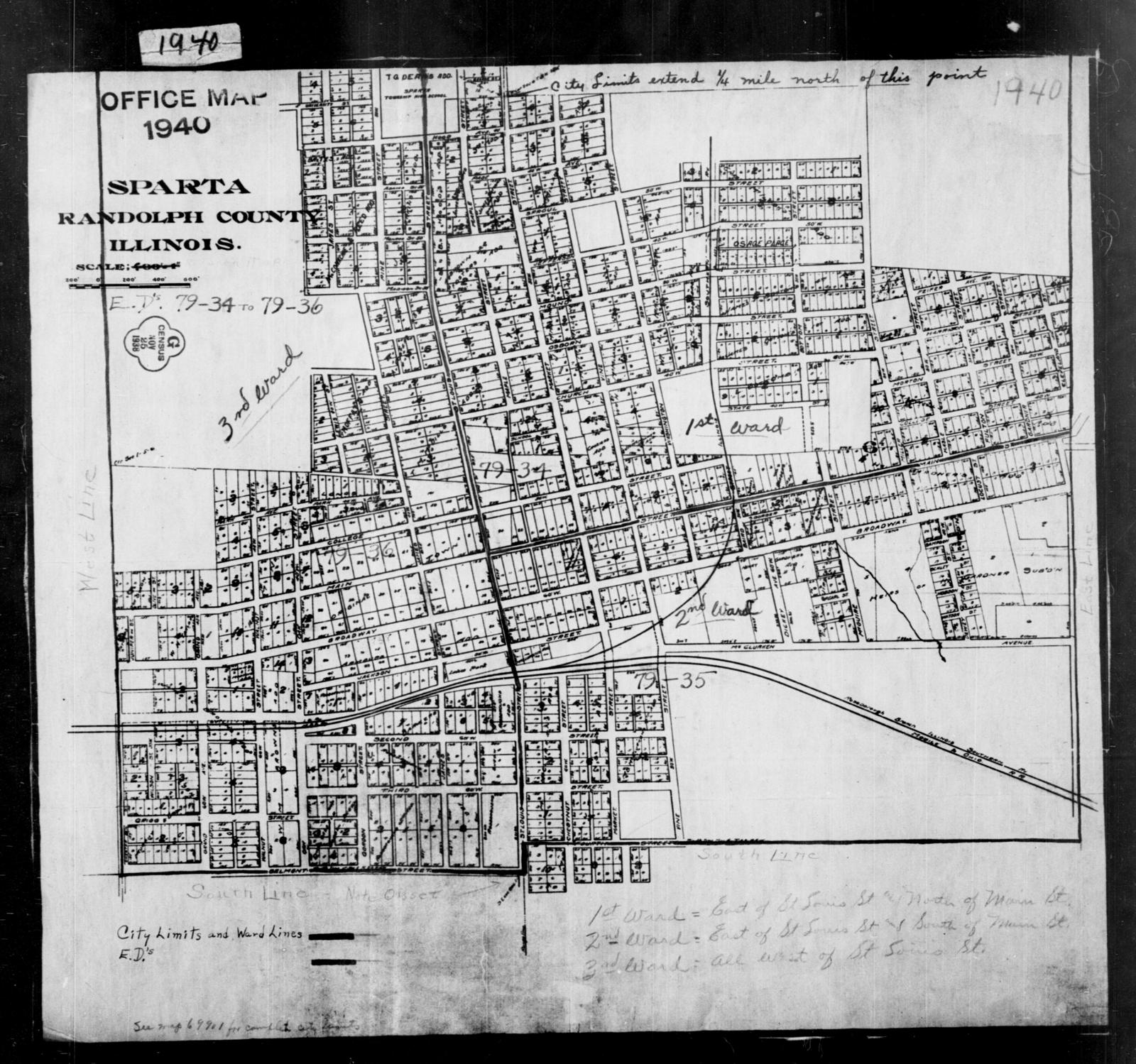 1940 Census Enumeration District Maps - Illinois - Randolph County ...