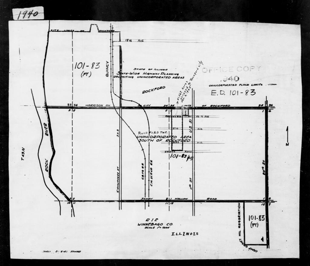 1940 Census Enumeration District Maps - Illinois - Winnebago County ...