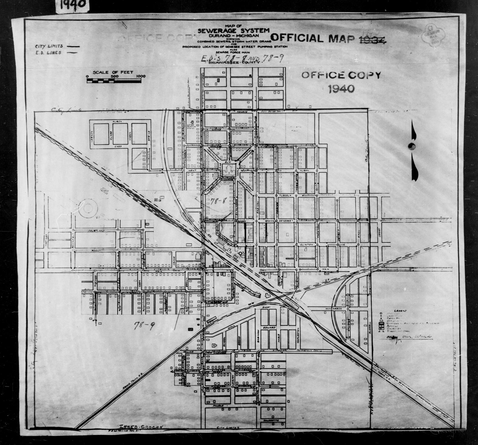 1940 Census Enumeration District Maps Michigan Shiawassee County Durand Ed 78 8 Ed 78 9 U S National Archives Public Domain Search