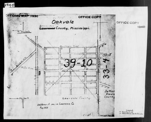 1940 Census Enumeration District Maps - Mississippi - Jefferson Davis ...