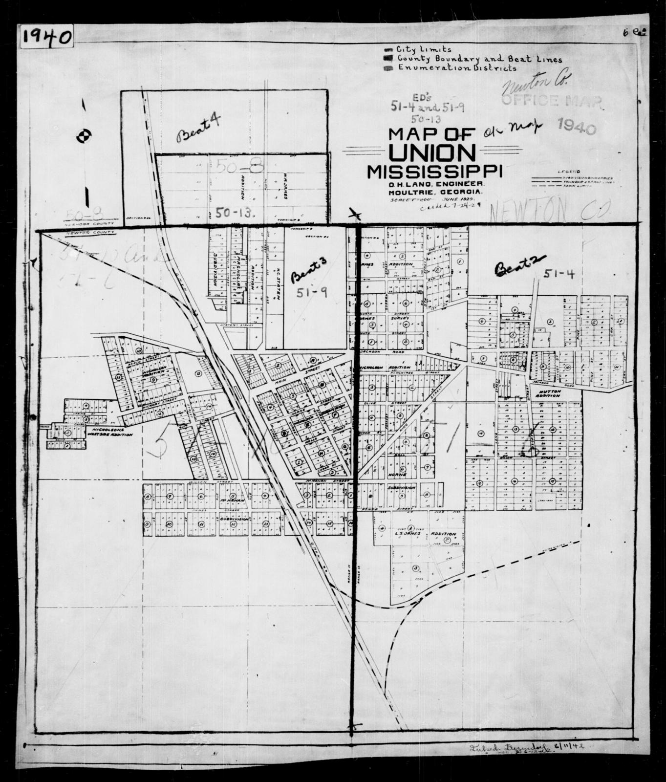 1940 Census Enumeration District Maps - Mississippi - Newton County ...