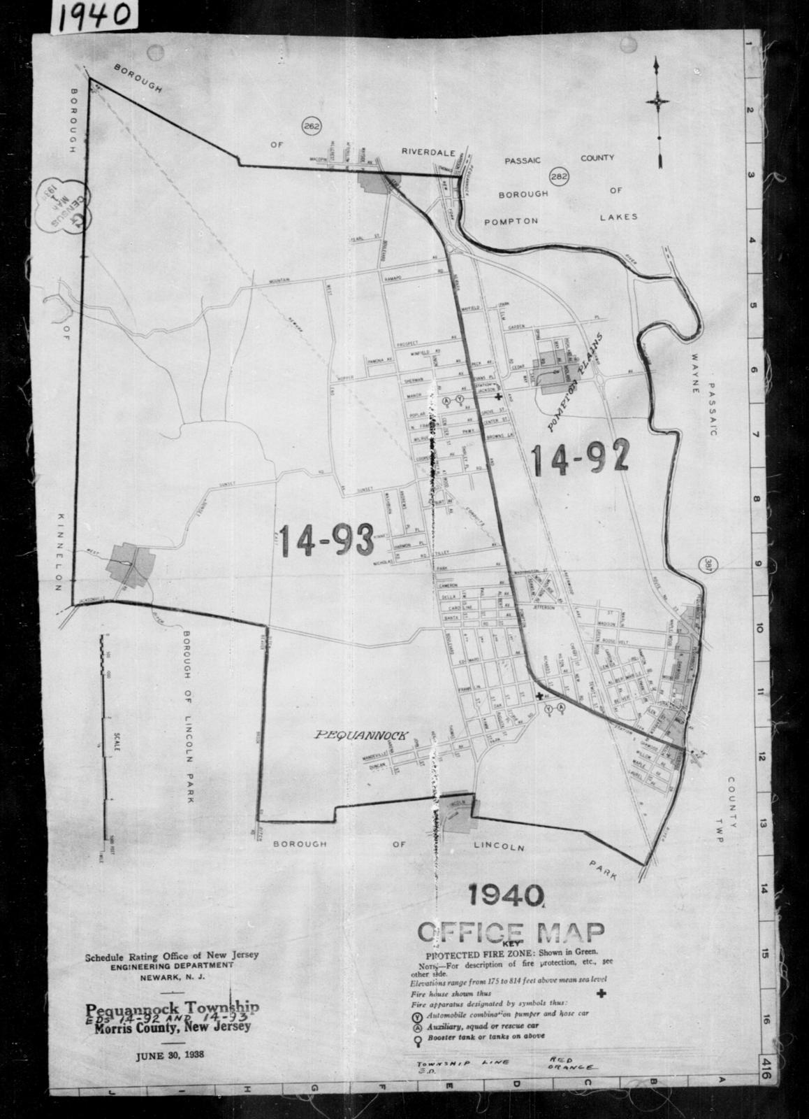 1940 Census Enumeration District Maps New Jersey Morris County