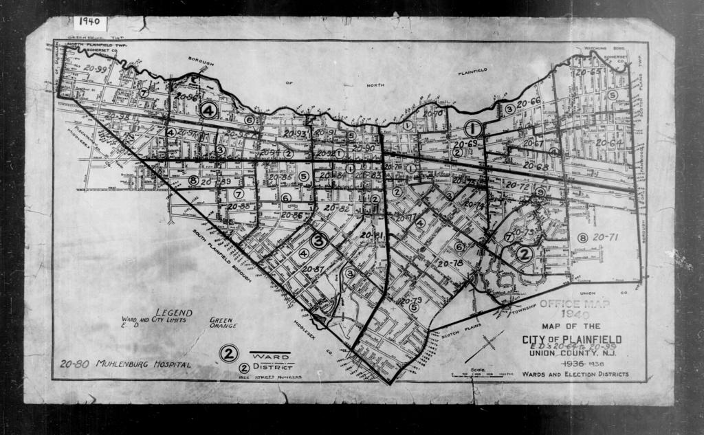 Map of Union, Union County, NJ, New Jersey 