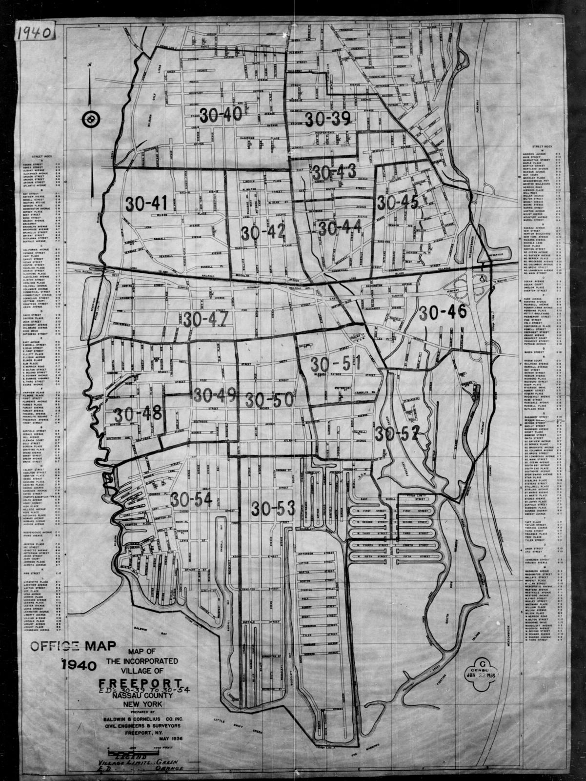 1940 Census Enumeration District Maps 1940 Census Enumeration District Maps - New York - Nassau County - Freeport  - Ed 30-39 - Ed 30-54 - Nara & Dvids Public Domain Archive Public Domain  Search