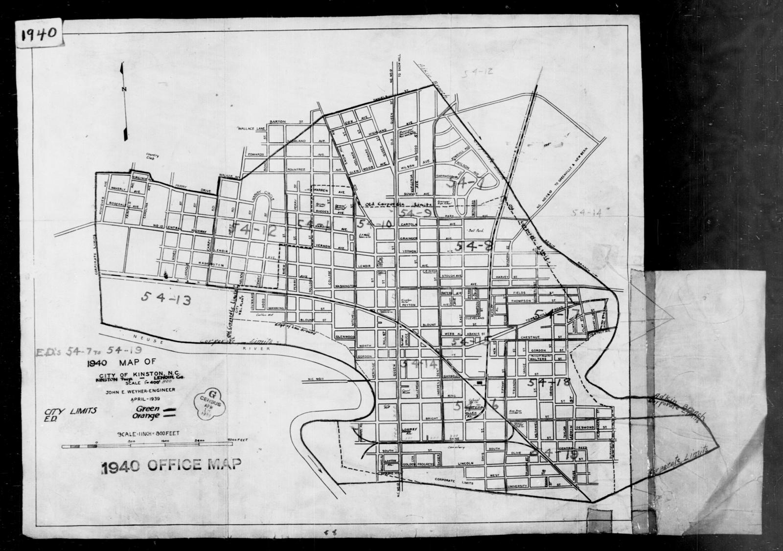 1940 Census Enumeration District Maps - North Carolina - Lenoir County ...