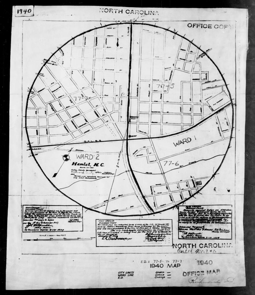 1940 Census Enumeration District Maps - North Carolina - Richmond ...