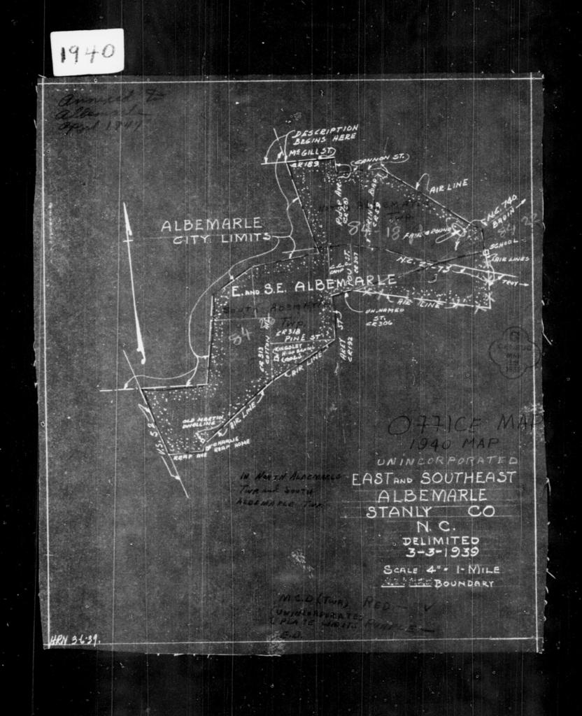 1940 Census Enumeration District Maps - North Carolina - Stanly County ...