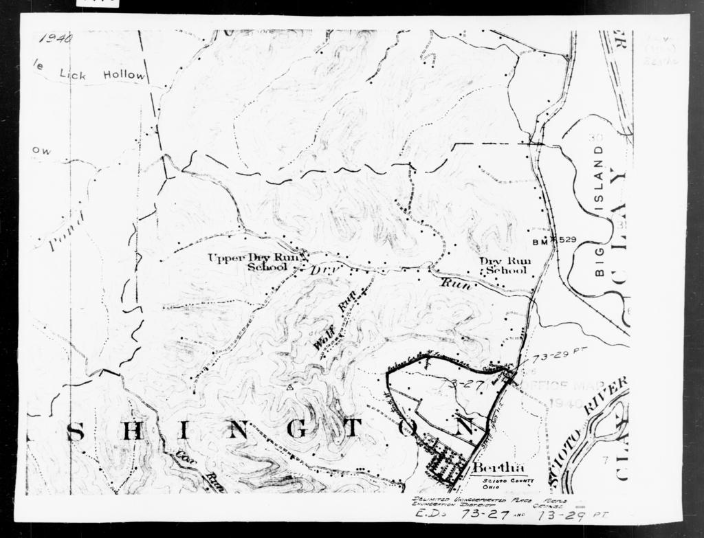 Scioto County Engineer Maps 1940 Census Enumeration District Maps - Ohio - Scioto County - Bertha - Ed  73-27, Ed 73-29 - Nara & Dvids Public Domain Archive Public Domain Search